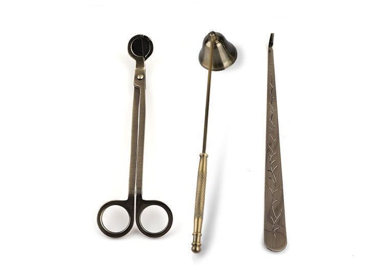 Kit Accessori per Candele — Forbicine, Spegnicandela e Aggiustastoppino