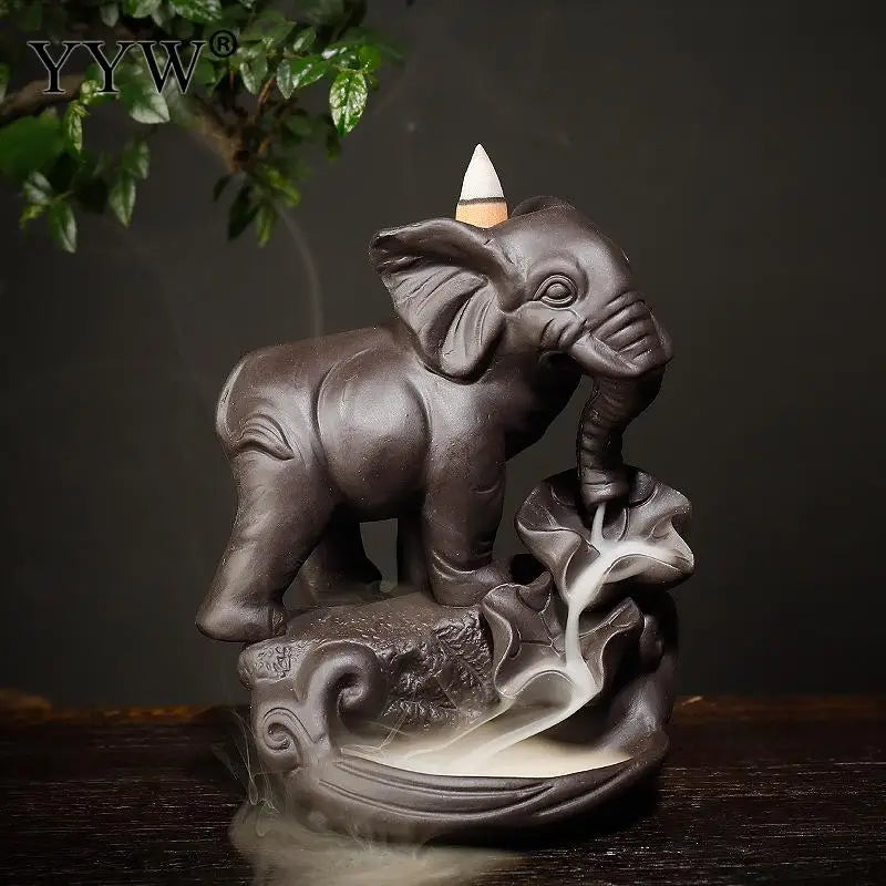 Bruciatore di Incenso Lotus Buddha — Cascata di Fumo per la Meditazione